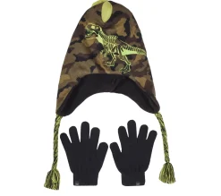 Camouflage T-rex Hat And Glove Set